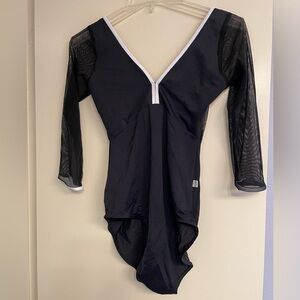 Class In ballet leotard